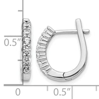 14k White Gold Diamond Hinged Hoop Earrings-EM5418-050-WA