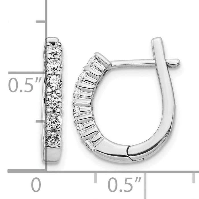14k White Gold Diamond Hinged Hoop Earrings-EM5418-050-WA