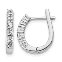 14k White Gold Diamond Hinged Hoop Earrings-EM5418-050-WA