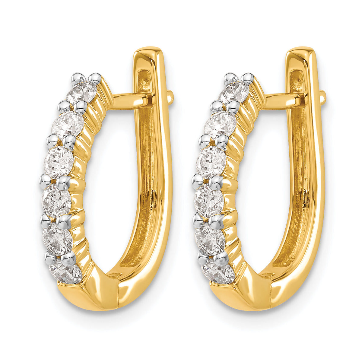 14k Diamond Hinged Hoop Earrings-EM5418-075-YA