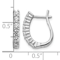 14k White Gold Diamond Hinged Hoop Earrings-EM5419-100-WA