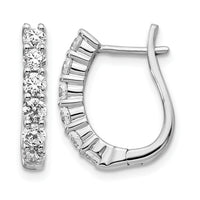 14k White Gold Diamond Hinged Hoop Earrings-EM5419-100-WA