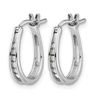 14k White Gold Diamond Oval Hinged Hoop Earrings-EM5420-013-WA