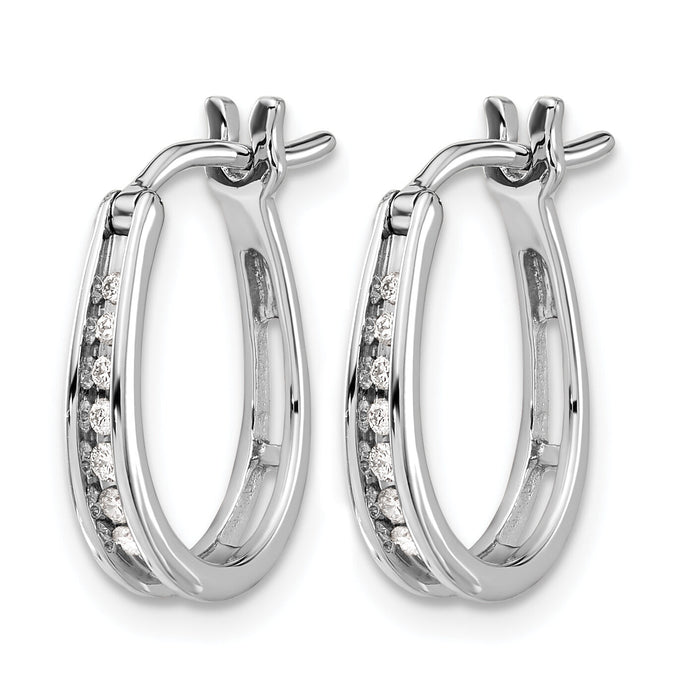 14k White Gold Diamond Oval Hinged Hoop Earrings-EM5420-013-WA