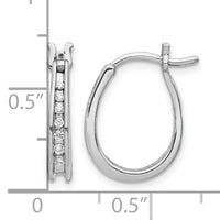 14k White Gold Diamond Oval Hinged Hoop Earrings-EM5420-013-WA