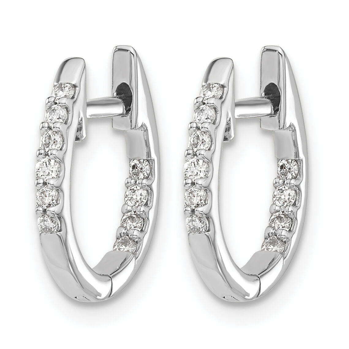 14k White Gold In/Out Diamond Hinged Hoop Earrings-EM5421-025-WA