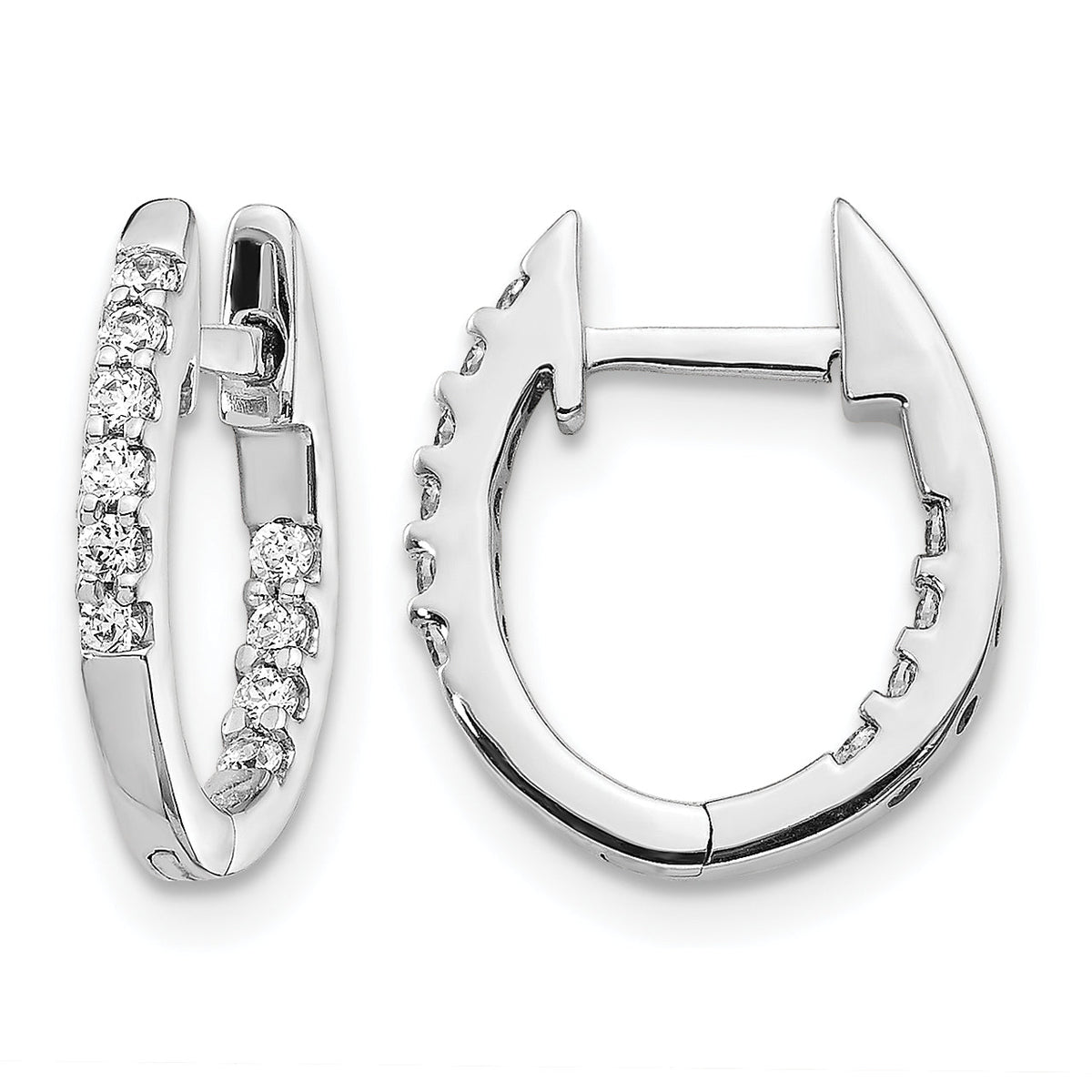 14k White Gold In/Out Diamond Hinged Hoop Earrings-EM5421-025-WA