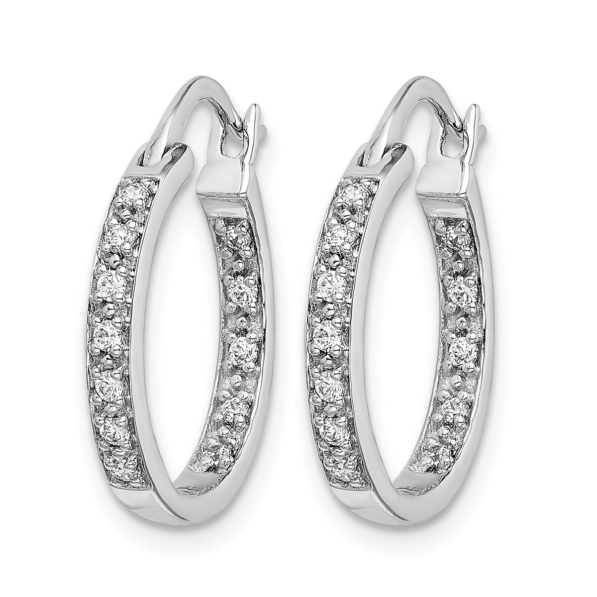 14k White Gold Diamond In/Out Hoop Earrings-EM5423-025-WA