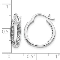 14k White Gold Diamond In/Out Hoop Earrings-EM5423-025-WA