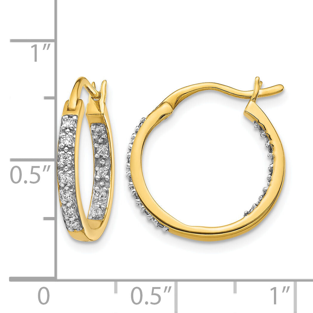 14k Diamond In/Out Hoop Earrings-EM5423-025-YA