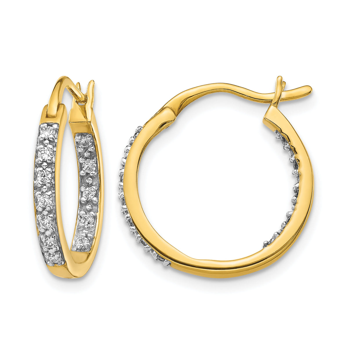 14k Diamond In/Out Hoop Earrings-EM5423-025-YA