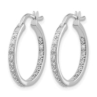 14k White Gold Diamond In/Out Hoop Earrings-EM5423-033-WA