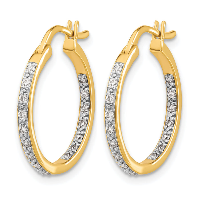14k Diamond In/Out Hoop Earrings-EM5423-033-YA