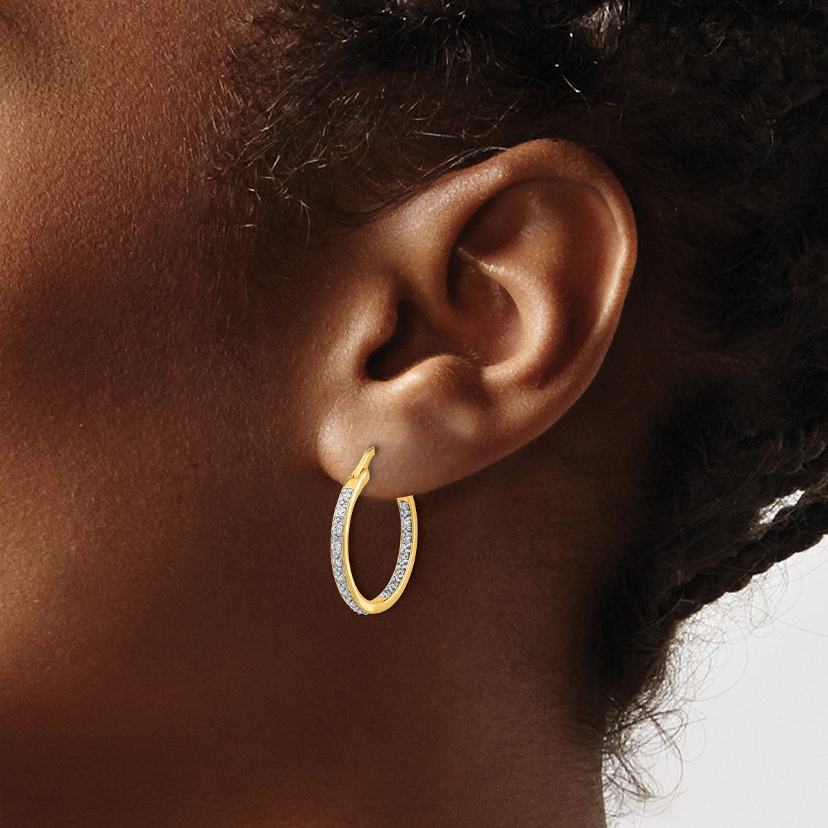 14k Diamond In/Out Hoop Earrings-EM5423-033-YA