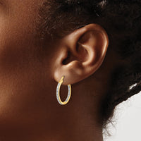 14k Diamond In/Out Hoop Earrings-EM5423-033-YA