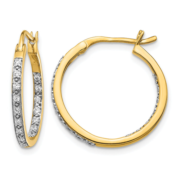 14k Diamond In/Out Hoop Earrings-EM5423-033-YA