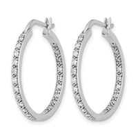 14k White Gold Diamond In/Out Hoop Earrings-EM5423-050-WA