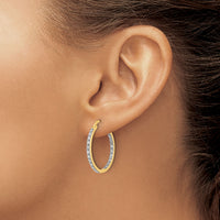 14k Diamond In/Out Hoop Earrings-EM5423-050-YA