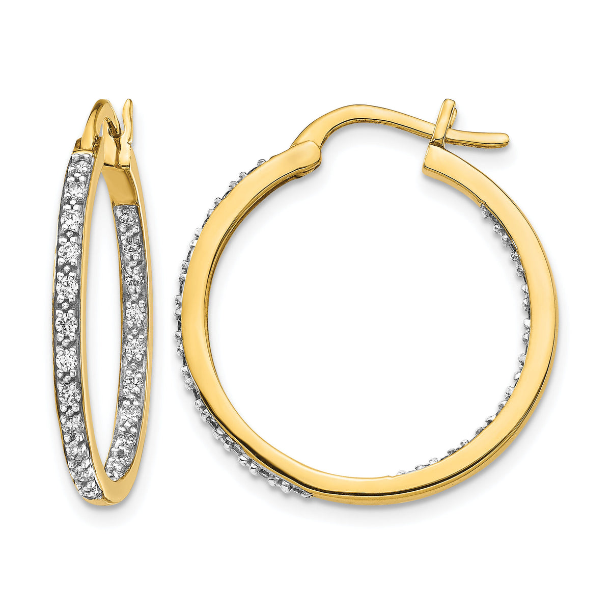 14k Diamond In/Out Hoop Earrings-EM5423-050-YA
