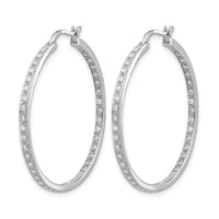 14k White Gold Diamond In/Out Hoop Earrings-EM5423-062-WA
