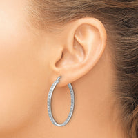 14k White Gold Diamond In/Out Hoop Earrings-EM5423-062-WA