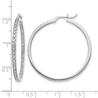 14k White Gold Diamond In/Out Hoop Earrings-EM5423-062-WA