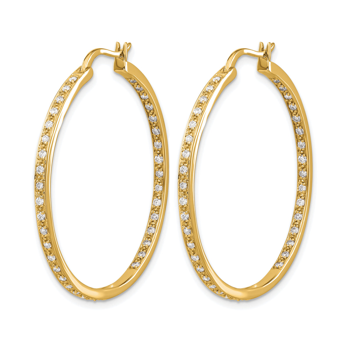 14k Diamond In/Out Hoop Earrings-EM5423-062-YA
