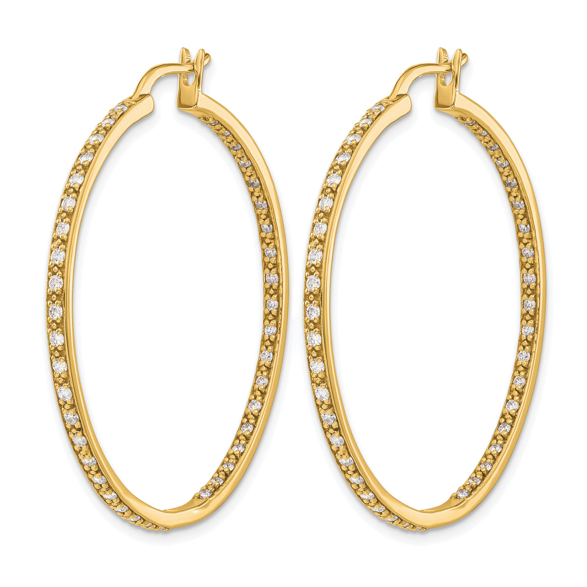 14k Diamond In/Out Hoop Earrings-EM5423-088-YA