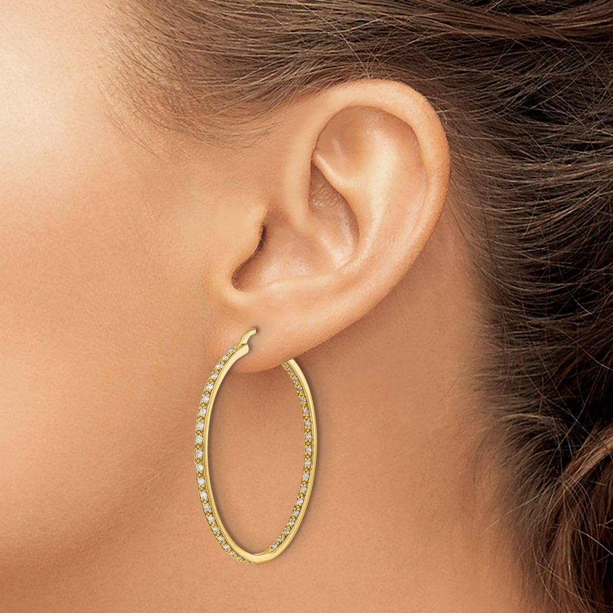 14k Diamond In/Out Hoop Earrings-EM5423-088-YA