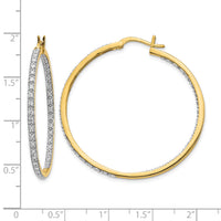 14k Diamond In/Out Hoop Earrings-EM5423-088-YA