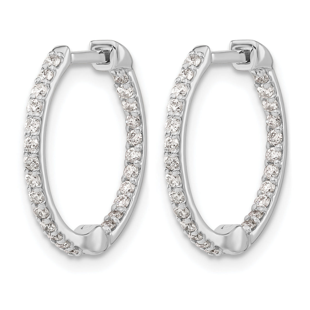 14k White Gold Diamond In/Out Hinged Hoop Earrings-EM5425-050-WA