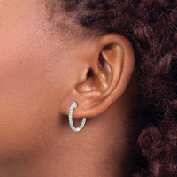 14k White Gold Diamond In/Out Hinged Hoop Earrings-EM5425-062-WA