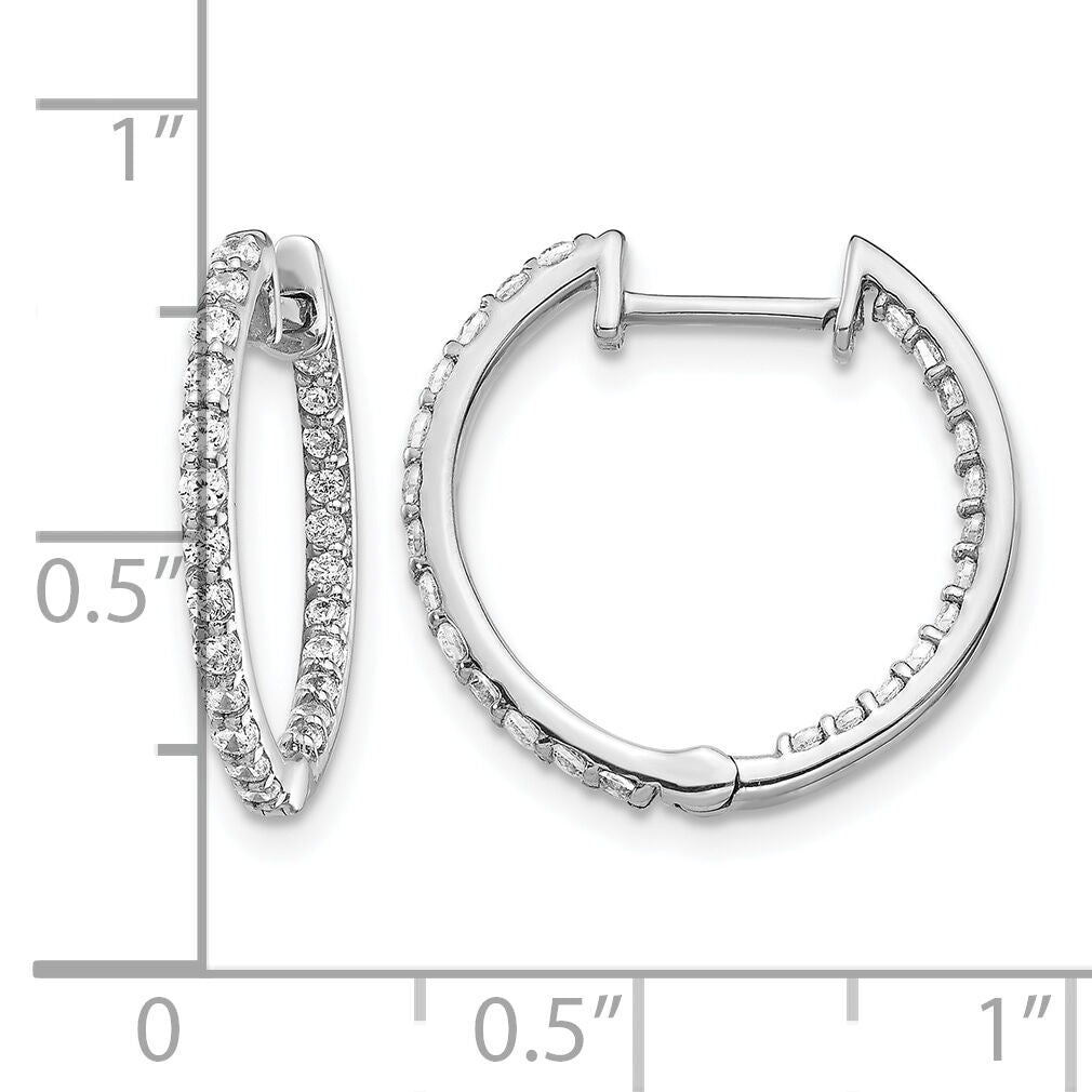 14k White Gold Diamond In/Out Hinged Hoop Earrings-EM5425-062-WA