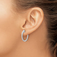14k White Gold Diamond In/Out Hinged Hoop Earrings-EM5425-075-WA