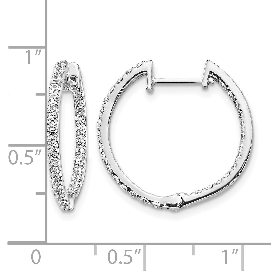 14k White Gold Diamond In/Out Hinged Hoop Earrings-EM5425-075-WA