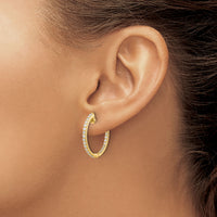 14k Diamond In/Out Hinged Hoop Earrings-EM5425-075-YA