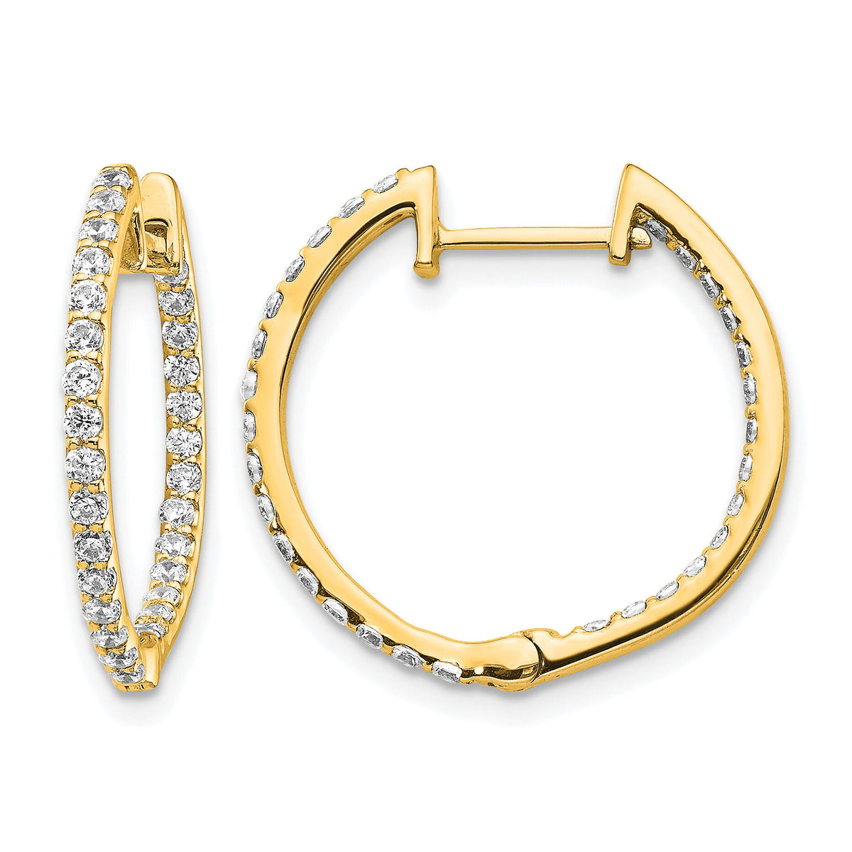 14k Diamond In/Out Hinged Hoop Earrings-EM5425-075-YA