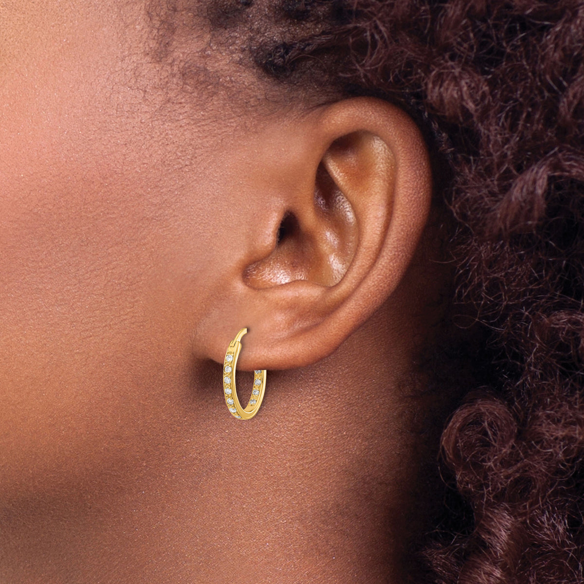 14k Diamond In/Out Hoop Earrings-EM5426-025-YA