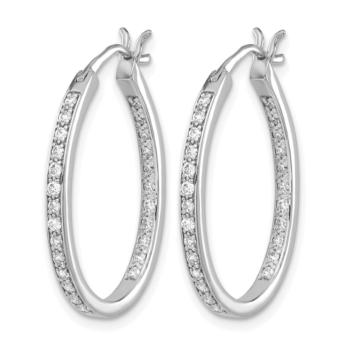 14k White Gold Diamond In/Out Hoop Earrings-EM5426-050-WA