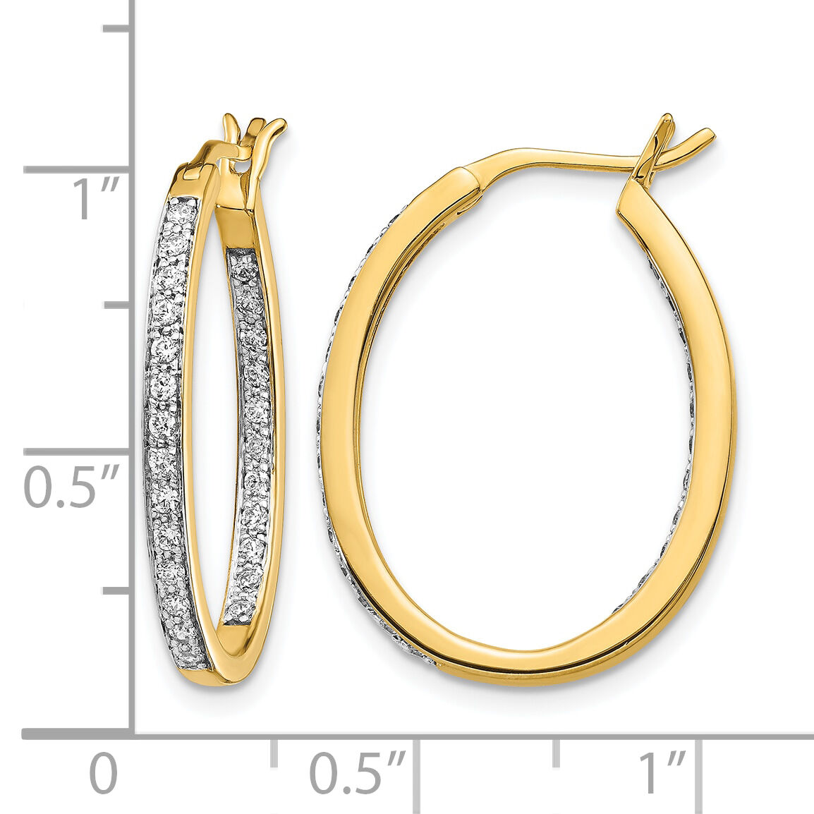14k Diamond In/Out Hoop Earrings-EM5426-050-YA
