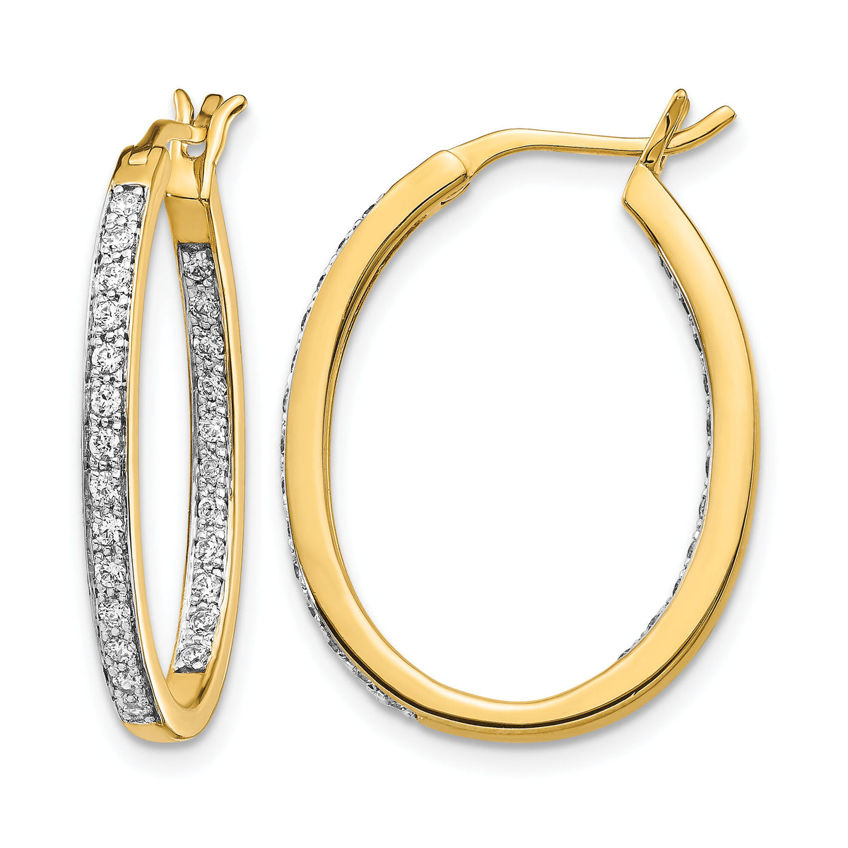 14k Diamond In/Out Hoop Earrings-EM5426-050-YA