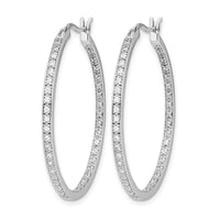 14k White Gold Diamond In/Out Hoop Earrings-EM5427-075-WA