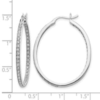 14k White Gold Diamond In/Out Hoop Earrings-EM5427-075-WA