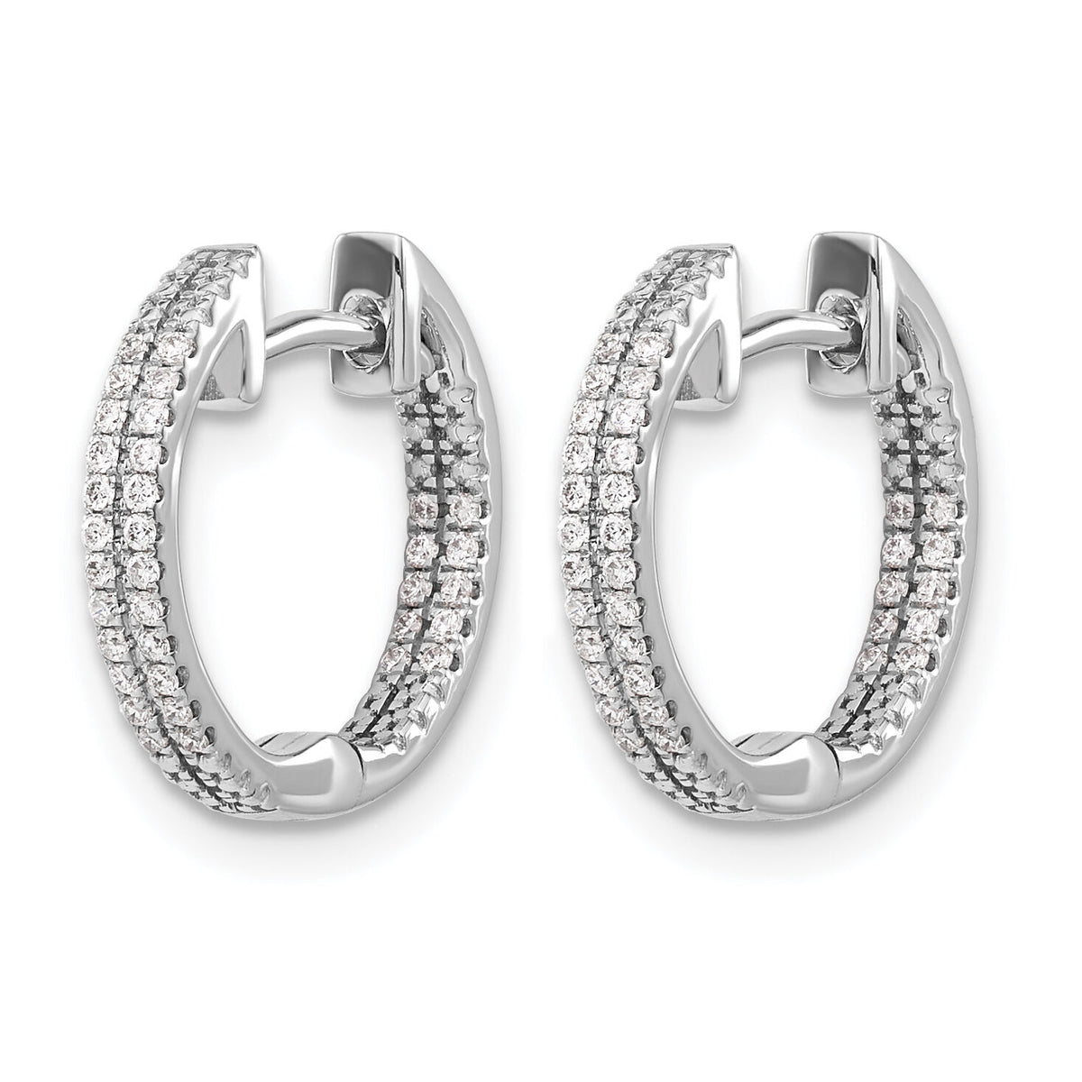 14k White Gold In/Out Diamond Hinged Hoop Earrings-EM5428-020-WA