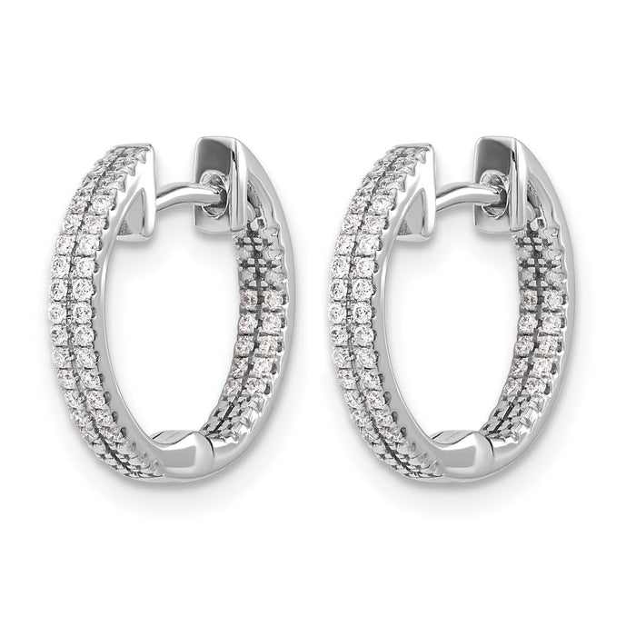14k White Gold In/Out Diamond Hinged Hoop Earrings-EM5428-020-WA
