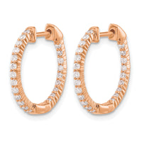 14k Rose Gold Polished Diamond In/Out Hinged Hoop Earrings-EM5430-050-RA