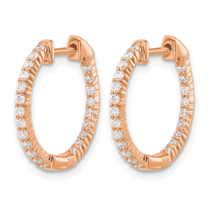 14k Rose Gold Polished Diamond In/Out Hinged Hoop Earrings-EM5430-050-RA