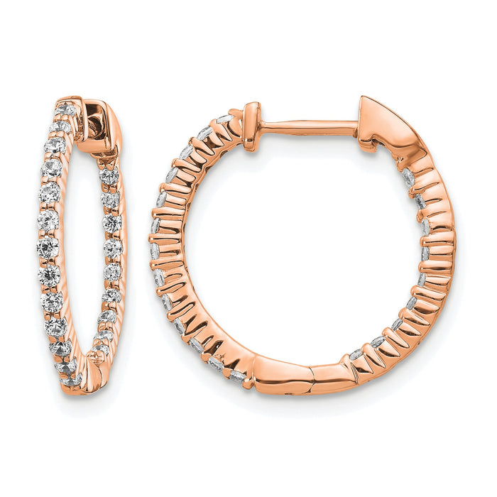 14k Rose Gold Polished Diamond In/Out Hinged Hoop Earrings-EM5430-050-RA
