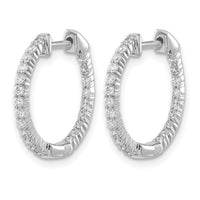 14k White Gold Polished Diamond In/Out Hinged Hoop Earrings-EM5430-050-WA