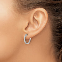 14k White Gold Polished Diamond In/Out Hinged Hoop Earrings-EM5430-050-WA